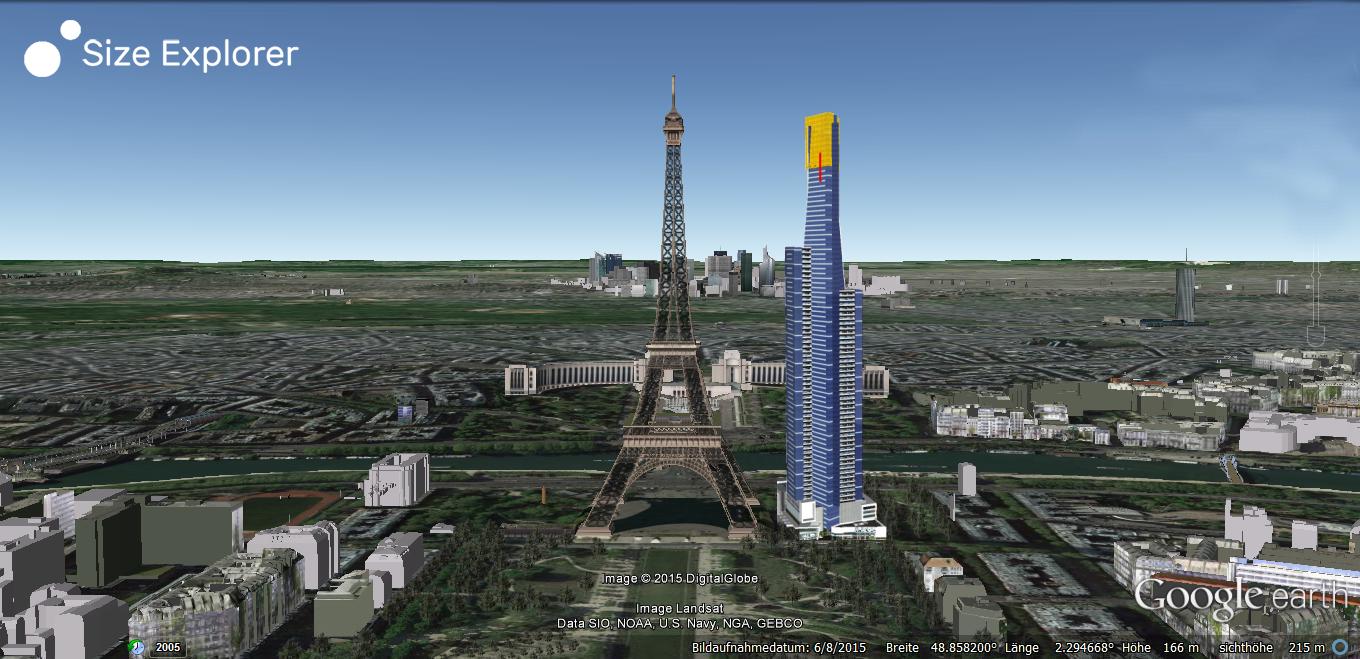 Eureka Tower vs. Eiffeltower - Comparison of sizes