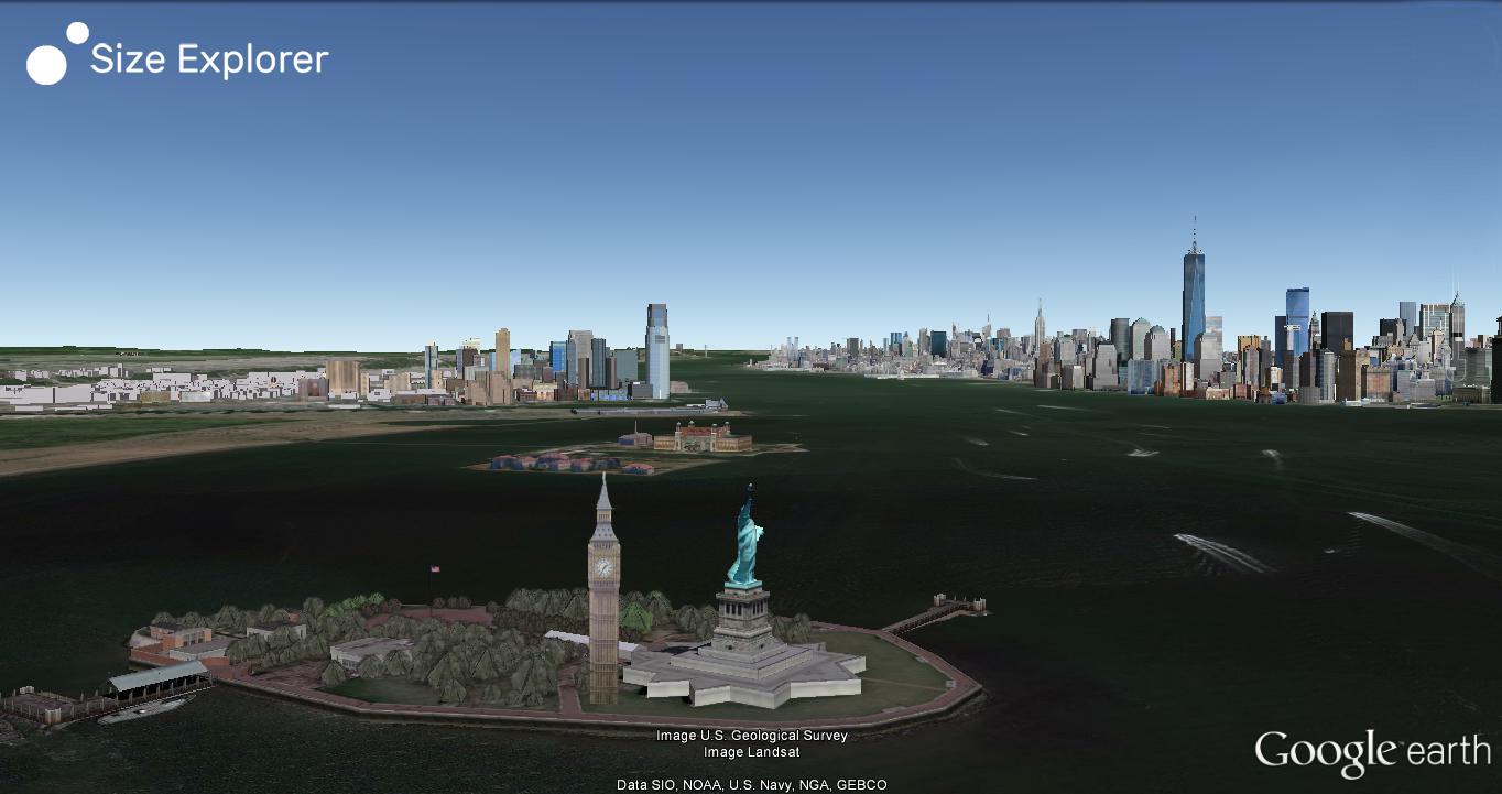 Statue of Liberty vs. Big Ben - Size Explorer - Compare the world