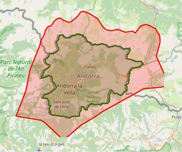 Andorra vs. Singapore - Comparison of sizes